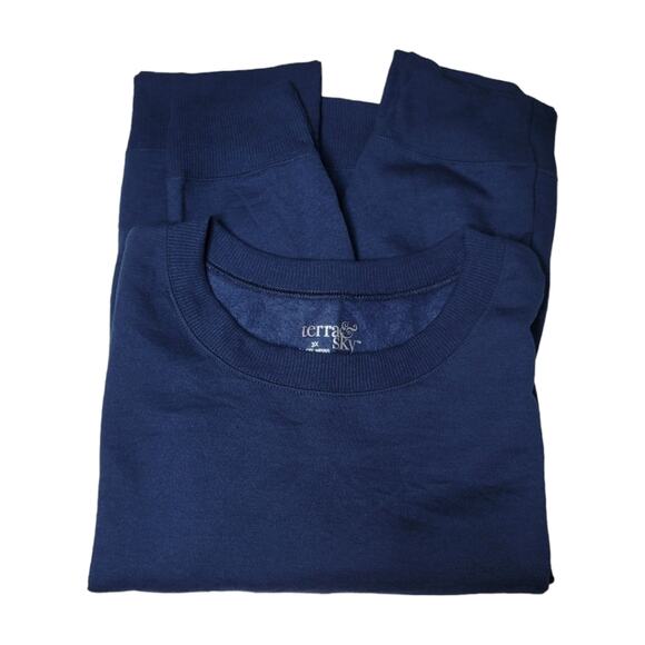 Terra&Sky Blue Pullover Cozy Crew Neck Sweater Size 3X - Picture 6 of 8